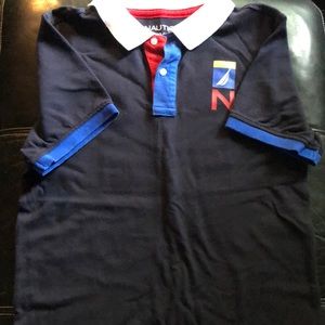 Boys navy blue Nautica shirt size XL (18/20)
